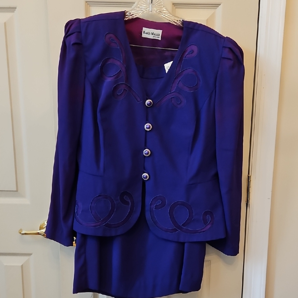 Karen Miller Women's Purple Skirt Suit